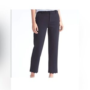 Banana Republic | Women's Navy Scalloped Hem Pants